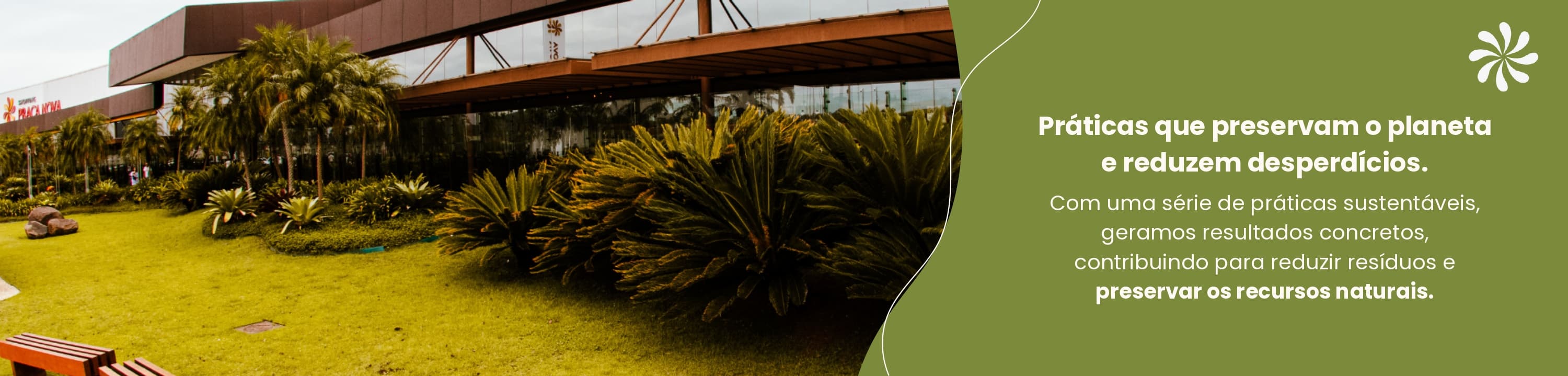 Banner de ESG do shopping